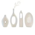 thumbnail image 3 of House of Avana White Ceramic 4 pcs White Ceramic Vases Elegant Decor, 3 of 4