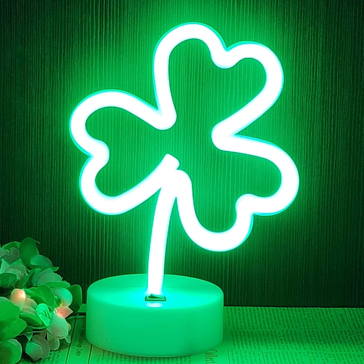 HuiyiNeon Light Base, Cactus Lights Neon Signs - Cactus Neon Light for Bedroom,Tabletop Decor - Battery/USB Powered Green LED Cactus Light