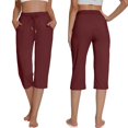 thumbnail image 2 of Gerichy Women's Capri Yoga Pants Loose Soft High Waist Drawstring Workout Sweatpants Casual Work Pants Flare Leggings with Pockets for Summer Casual Comfortable Wide Leg Jogging Exercise Yoga Pants, 2 of 4