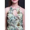 thumbnail image 4 of Bimba Leaves Women Sleeveless Crew Neck Halter Gown With Side Slits Maxi Dress-XX-Large, 4 of 6
