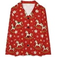 thumbnail image 4 of Top-kevin Red Bows Holly Pine Women's Long-Sleeve Shirt And Full-Length Bottom Pajama Set, 4 of 12