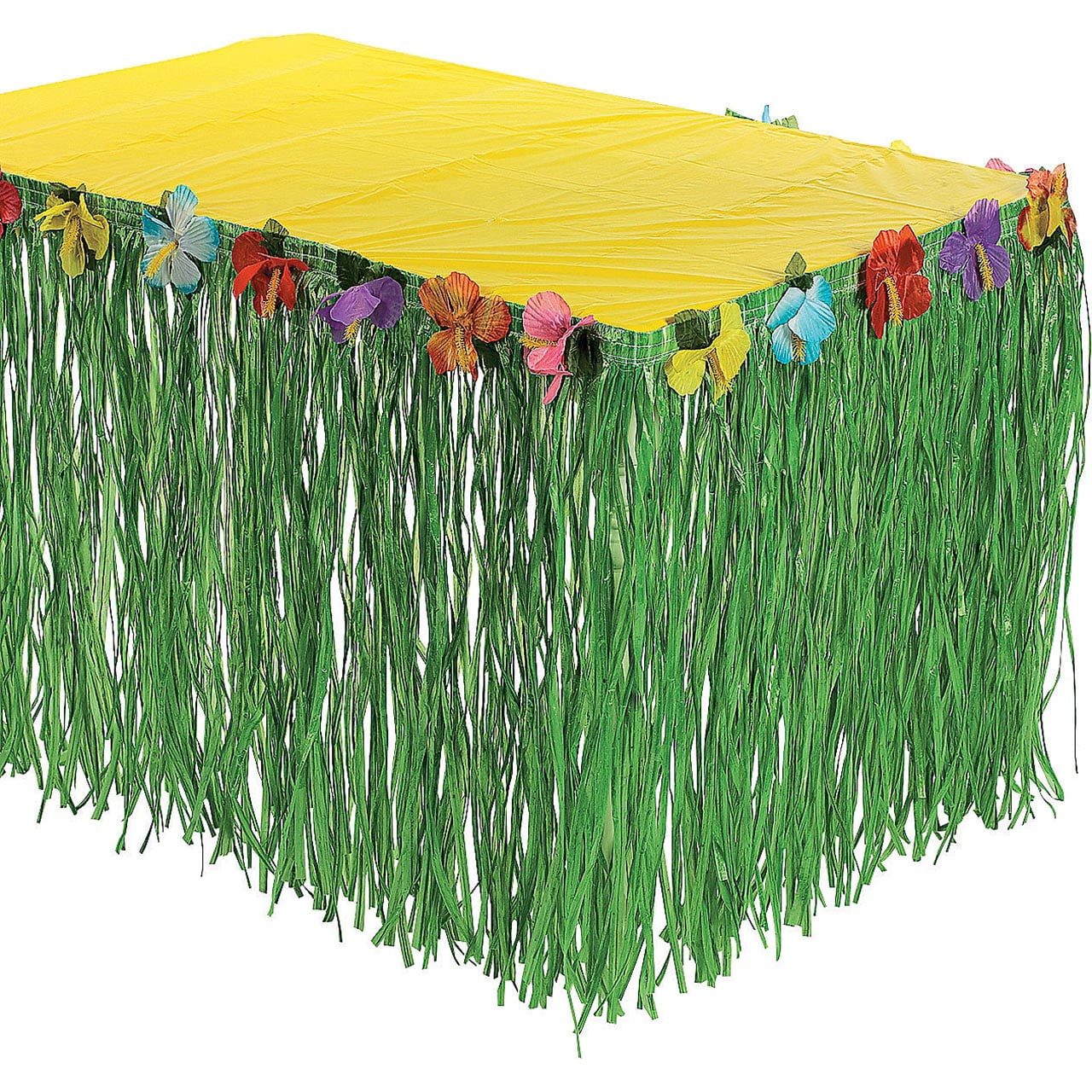 Fun Express Hawaiian Luau Hibiscus Green Table Skirt 9Ft Party Toy