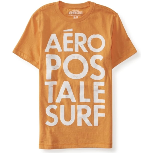Camiseta gráfica Aeropostale Aero Surf para hombre naranja mediana