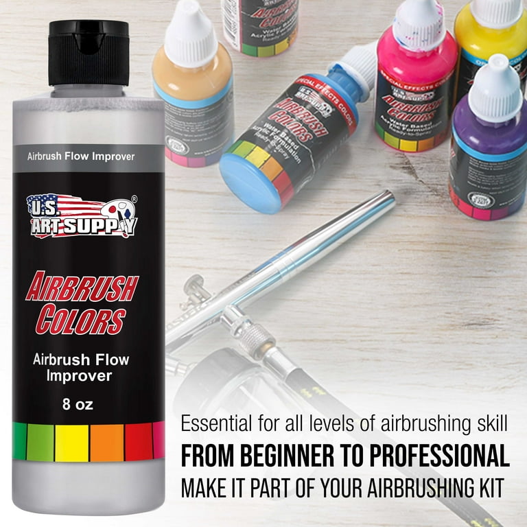 U.S. Art Supply Airbrush Flow Improver, 8-Ounce Bottle - Additive to  Improve Acrylic Paint Flow, Reduce Clogs, Paint Wetting, Dry Needle Tips