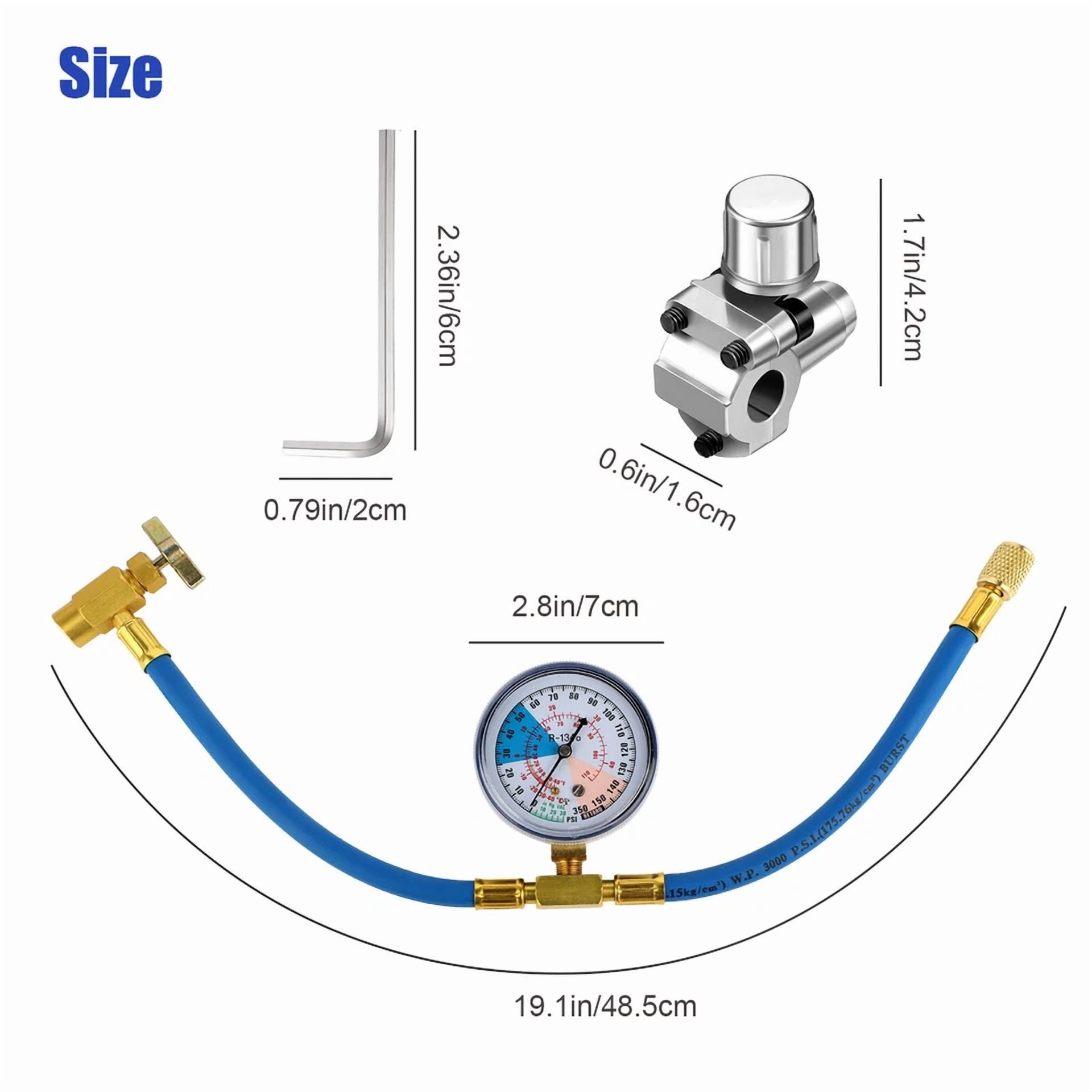 CIRCLE- Bpv31 Bullet Piercing Tap Valve Kit Refrigerator Fluoridation W/ Pressure Gauge
