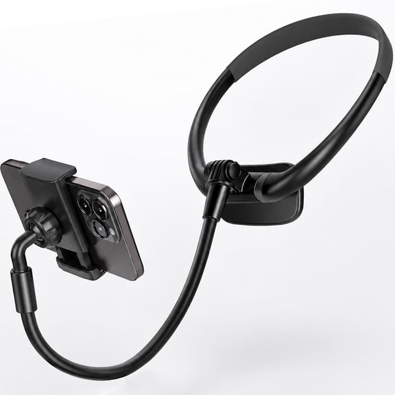 Cell Phone Stand Hanging on Neck, Hands-Free Mobile Phone Holder, 360° Rotation iPhone Tablet Mount Bracket, Universal Lazy Bracket for 4.7''-7.6'' Screen