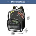 thumbnail image 4 of Large Clear PVC Backpack Heavy Duty See Through Backpack for Adults Work Travel, Black Neon Sharks Printed 12L, 4 of 8