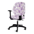 thumbnail image 2 of FKELYI 2 Piece Office Chair Covers for Home Decor Daisy Floral Purple Rabbit Print Washable Computer Chair Slipcover Desk Chair Protective Covers for Backrest & Cushion, 2 of 7