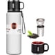 thumbnail image 1 of Botella de agua aislada de boca ancha de acero inoxidable de doble pared de 600 ml, vaso de té con colr de té, cesta de infusor de té, taza y tapa; termos de café de viaje, bebidas calientes, 1 of 3