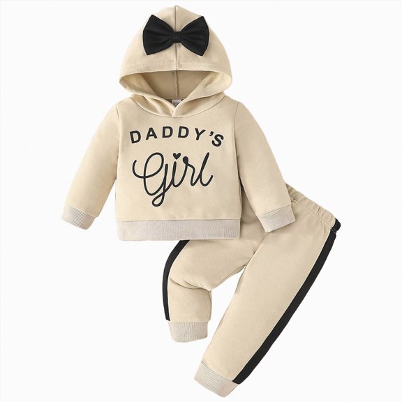 Futezty Toddler Boys Girls Clothes Fall Winter Outfit Sets, Baby Outfits Long Sleeve Crew Neck Hooded Drawstring Pants 6M 1T 2T 3T 4T 5T 2-Pieces Set Hoodie Top Jeans