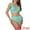 Cyan, variant on DARING DIVA Women's 2 Piece Ruffle Trim V Neck Leopard Bikini Set M Leopard Blue