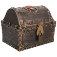 thumbnail image 1 of Pequeño cofre del tesoro pirata decorativo estilo vintage caja de baratijas de fiesta pirata, 1 of 6