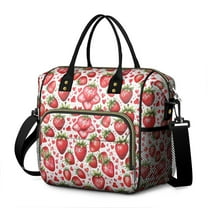 OBREWU Strawberry Plants Fruit Womens Lunch Box for Work,Insulated Large Strawberry Plants Fruit Lunch Bag for Women,Loncheras Para Mujer,Leakproof Adult Lunch Bag for Work,Beach,Travel,Picnic,Camping