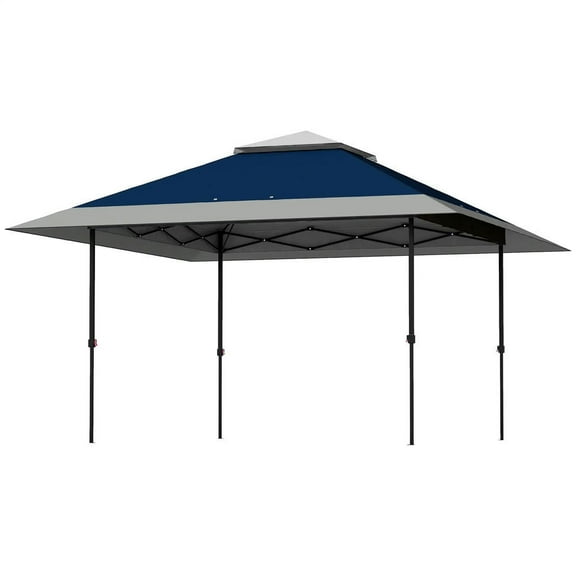 GVN Backyard Garden Canopy, Camping Canopy Screen Tent,13' x 13' Pop Up Canopy Tent with Wheeled Carry Bag and 4 Sand Bags, Navy