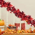 thumbnail image 6 of Moocorvic Fall Maple Leaf Garland, 5.74ft Thanksgiving Decoration Hanging Artificial Garland for Indoor Outdoor Wedding Fireplace, 6 of 6