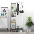 thumbnail image 3 of Jopath Coat Rack with Mirror,Coat Rack Stand with 3 Hook,Multifunctional Hall Tree with Shoe Storage for Living Room,Bedroom, 3 of 8