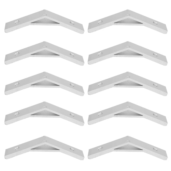 Yajisi 10‑Pack 135° Aluminum Corner Braces – High‑Strength T‑Slot Frame Connectors, Silver‑Oxidized Finish, Easy Screw Installation