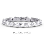 Diamond Traces UD-EWB102-1130 18K White Gold Bar Setting 0.91 Carat Total Natural Diamonds Classic Eternity Ring