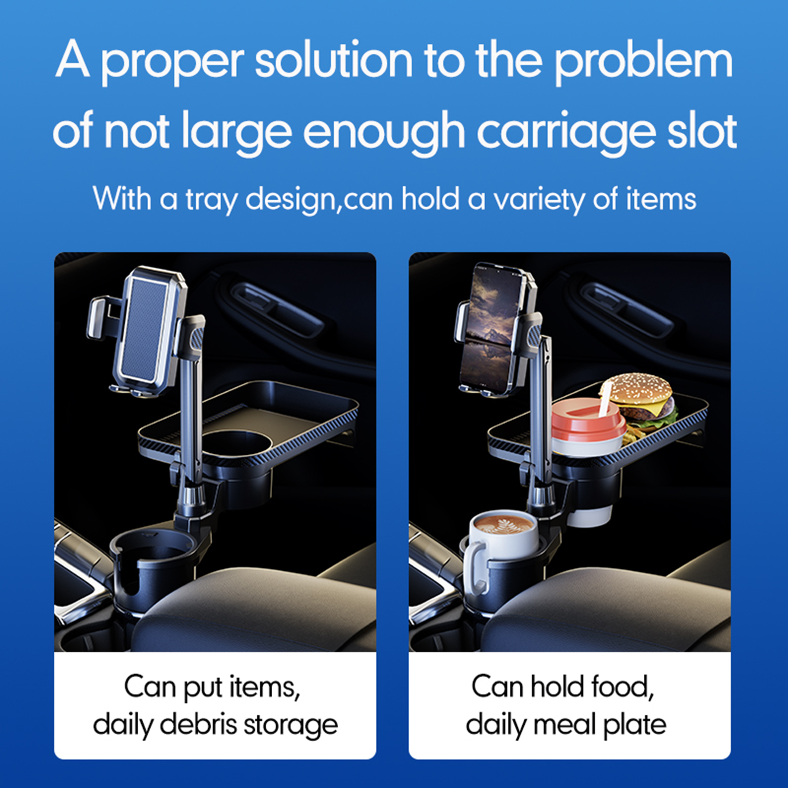 Aoresac Cup Holder Expander with 360° Rotation Tray photo 4