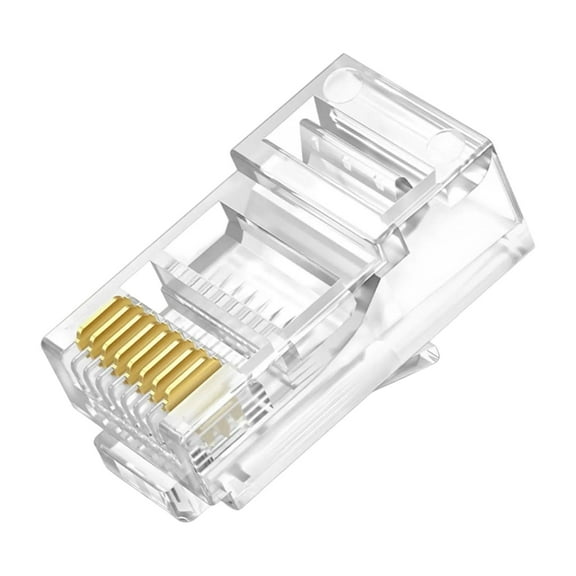 100Pieces Cat5 RJ45 Modular Plugs Ethernet Connectors Transparent Housing For Home And Office Networking