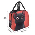 thumbnail image 3 of Easygdp Cute Black Kitten Cartoon Bolsa Térmica Premium - Tela Oxford Impermeable, Gran Capacidad, Bolsillo Frontal, Unisex para Trabajo, Escuela, Actividades al Aire Libre y Picnics, 3 of 8
