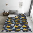 thumbnail image 5 of Bingfone Watercolor Bathyscaphe Print Flannel Fleece Blanket Throw Blanket for Bed,Sofa,Couch,Travel,Camping(60"x50" ), 5 of 8
