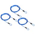 thumbnail image 1 of Unique Bargains Security Cable 2.5mm x 2m/6.5ft Coated Luggage Lock Wire Rope with Double Loop, Clear Blue, 3 Pack, 1 of 5