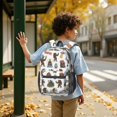 thumbnail image 6 of Bigfoot and Sticker White Pattern 17" School Backpacks for Teens,Waterproof Oxford Fabric,S-Shape Padded Straps for School,Travel,Hiking,Camping, 6 of 6