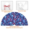 thumbnail image 4 of Yiaed Blue Skull Flower Print Christmas Tree Skirt , Tree SkirtsTree Mat for Christmas Winter Holiday Indoor Decorations-30", 4 of 7