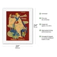thumbnail image 2 of Paris-Tokyo - Japanese Geisha in Kimono - Vintage Airline Travel Poster by Yasse Tabuchi c.1952 - Fine Art Rolled Canvas Print 16in x 20in, 2 of 4