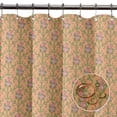 thumbnail image 3 of S4Sassy Orange Floral Damask Floral Water Repellent Bath Shower Curtain With Roller Rings Hook-60 x 84 Inch, 3 of 6
