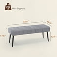thumbnail image 5 of Dycanpo 44.5”Bedroom Bench, Linen Modern Ottoman Bench with Metal Legs, Gray, 5 of 7