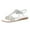 Silver, variant on Women's Rhinestones Dressy Sandals Bridal Wedding Glitter Crystal Wedge Low Heels Slingback Flat Sandals