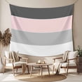 thumbnail image 2 of Pink Grey Striped Large Tapestry for Bedroom Wall Hanging Tapestry, Farmhouse Modern Ceiling Backdrop Tapestries Poster Blanket Wall Decor for Teens Room Living Room Dorm 100" x 59", 2 of 8
