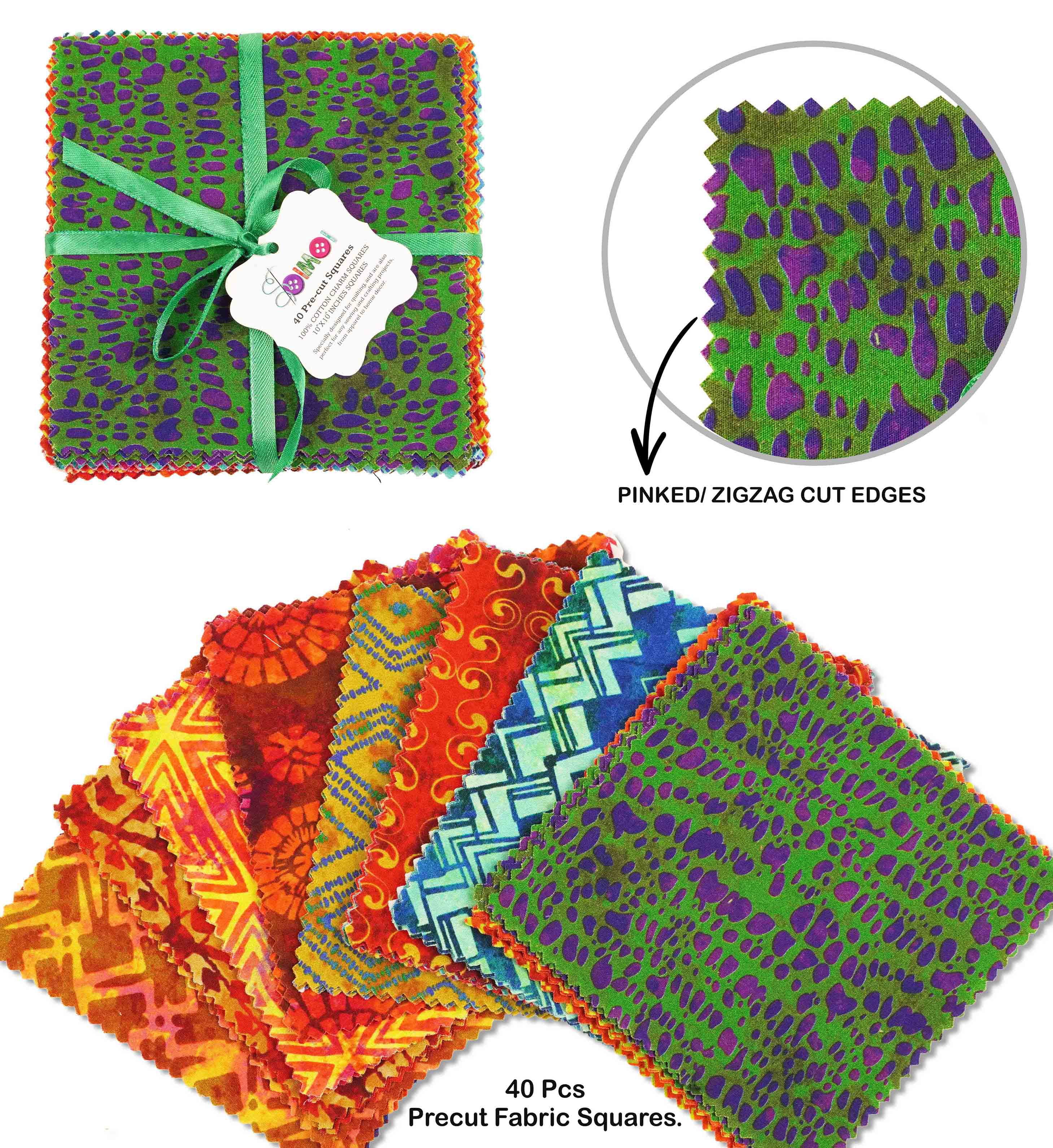 Soimoi Batik Print Precut 10-inch Cotton Fabric Quilting Squares Charm Pack DIY Patchwork Sewing Craft