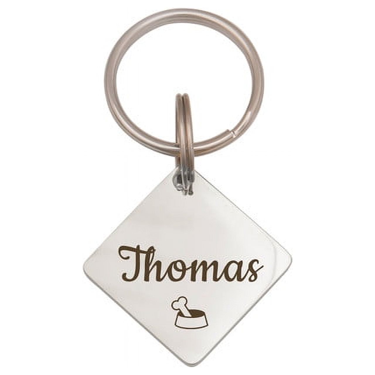 Anavia Stainless Steel Double Sided Diamond Name and Icon Engraved Dog & Cat ID Tag, Multi-color, L