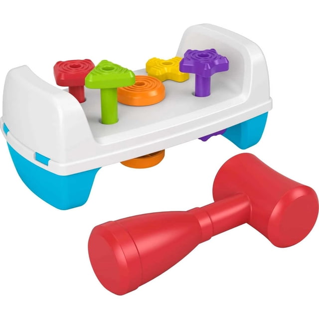 Banco Fisher-Price de juguete para niños pequeños con herramientas de simulación