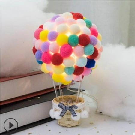 

Hot Air Balloon Night Light Handmade Table Desk Lamp Decorative Light With Rattan Basket For Home Lighting Decoration