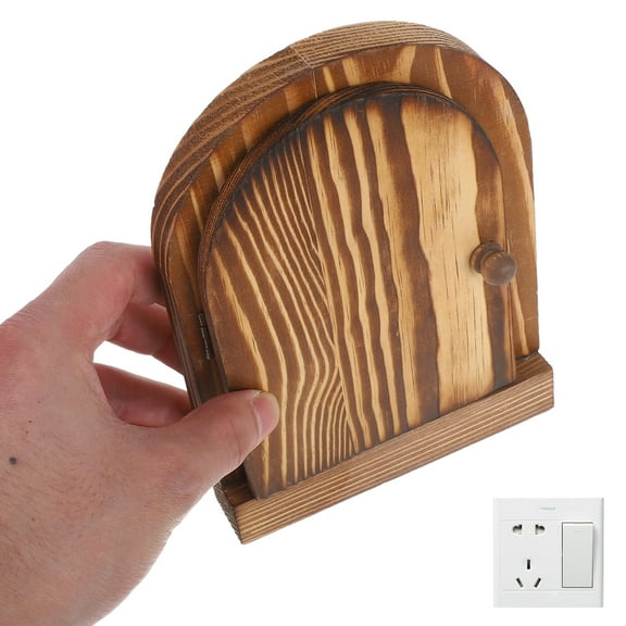 LEORX Door Shaped Solid Wood Light Switch Cover Decorative Kitchen Wall Plate