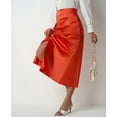 thumbnail image 2 of Skirt for Women High Waist Silk Satin Skirts Zipper Fishtail Hip Orange Color L, 2 of 5