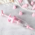 thumbnail image 5 of Food Grade Pink Pastry Syringe Kit with Nozzles Set, 5 of 5