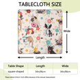 thumbnail image 2 of Dogs with Party Hats and Flowers Square Fitted Tablecloth with Elastic Edge,Square Table Cover,Washable Elastic Table Cover for Home Kitchen Party Decor 34"x34", 2 of 6