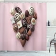 thumbnail image 1 of Ambesonne Chocolate Shower Curtain, Candies in a Heart Shape, 69"Wx70"L, Multicolor, 1 of 3
