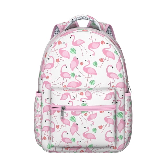 Flamingo Beach Day Backpack - Sand-Resistant Material, Wet Pocket for Swimsuits, Perfect for Coastal College Students & Summer Semester