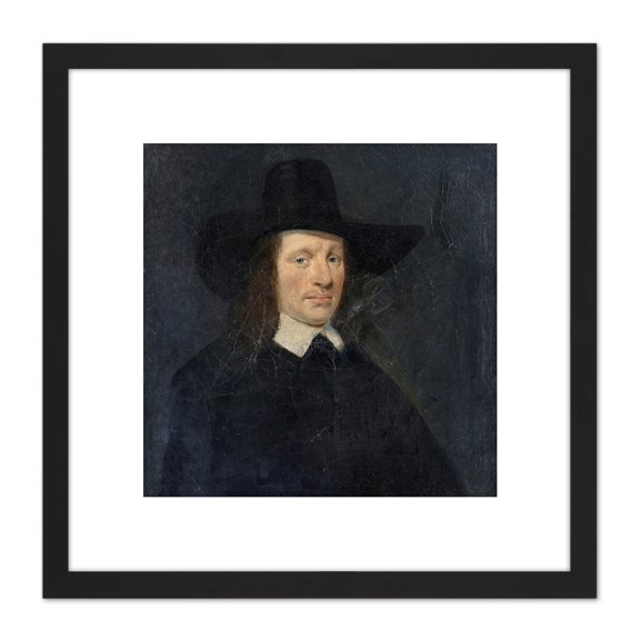 Van Meegeren Portrait Of A Man 8X8 Inch Square Wooden Framed Wall Art Print Picture with Mount