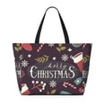 thumbnail image 2 of Honeii Merry Christmas for Tote Bag with Adjustable Strap,Beach Bag, Waterproof Sandproof Beach Tote Bag, Large Capacity Foldable Beach Bags, 2 of 7