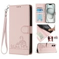 thumbnail image 2 of Phone Case for iPhone 16 Wallet Case Cat Pattern PU Leather Case with [RFID Blocking] Card Slots Kickstand Shockproof Magnetic Flip Cover, Pink, 2 of 7