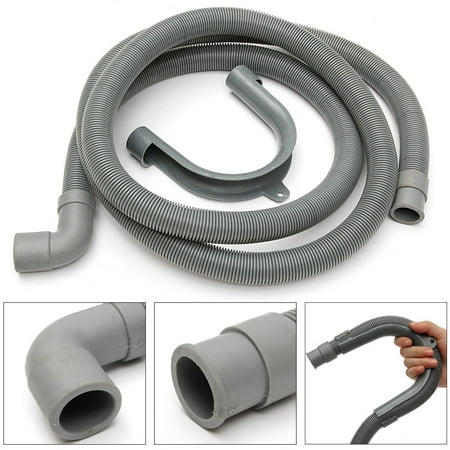 Aimeeli 78.7'' PVC Flexible Elbow Drain Hose With Bracket for Washer Washing Machine Pipes and