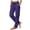 C-Purple, variant on Pants for Women Plus Size Elastic High Waist Drawstring Fitness Sports Work Cargo pants