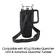 thumbnail image 4 of Bolsa para botella con asa, bolsa portátil para botella de agua con bolsillo para teléfono para tazas de 40 oz C, color negro, 4 of 5